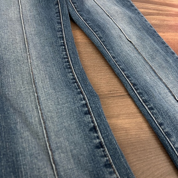 Y2K Star Low Rise Bootcut Raised Front Stitch Seam Jeans Stone Wash Jeans Size 3 - Picture 4 of 10